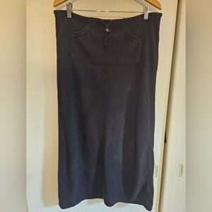 Energie Polar 2000 Black Fleece Maxi Skirt Size M